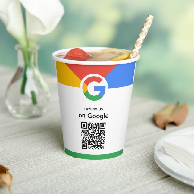 Trendy Professional Scan to Review Google QR Code  Paper Cups (Insitu)