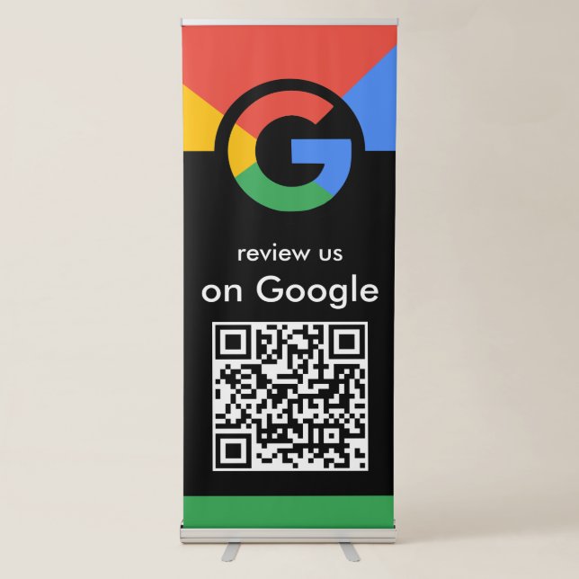 Trendy Professional Scan to Review Google QR Code Retractable Banner (Front)