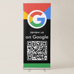 Trendy Professional Scan to Review Google QR Code Retractable Banner