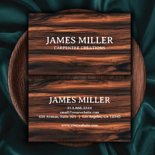 Trendy Professional Wooden Carpentry Construction Business Card