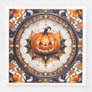 Trendy Pumpkin Halloween Autumn Collection Napkin