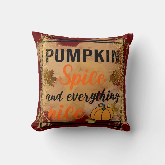 Trendy Pumpkin Spice Elegant Cotton 16"X16 Cushion (Front)