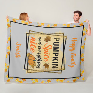Trendy Pumpkin Spice Elegant Fleece Blanket