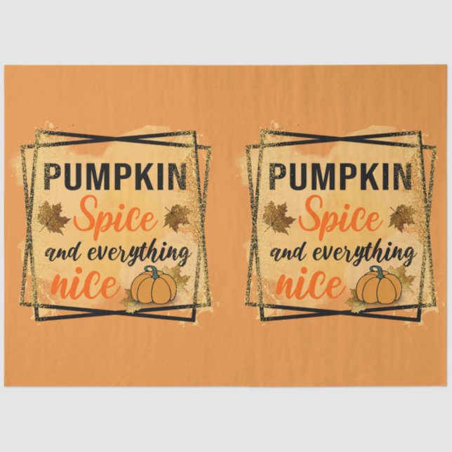 Trendy Pumpkin Spice Elegant  Tissue Paper (Front)