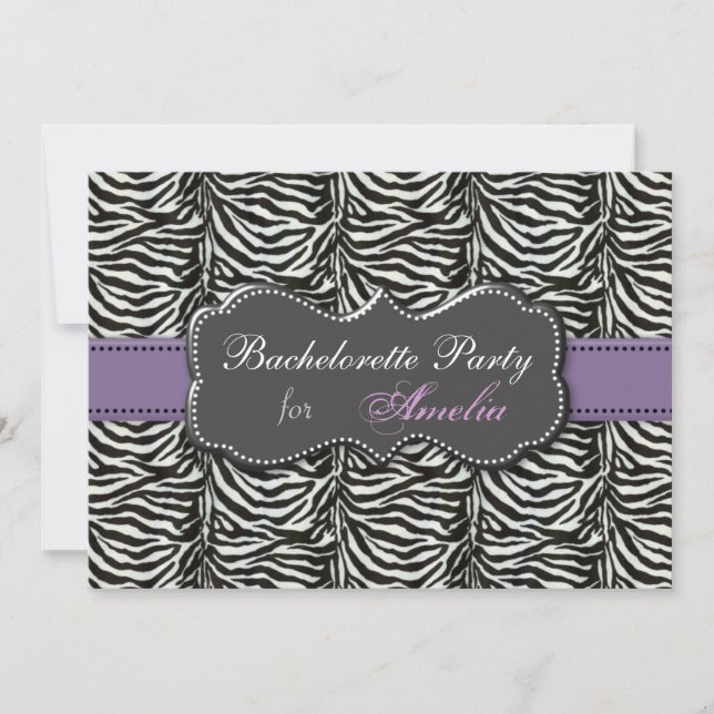 trendy Purple Bachelorette Party Invitations (Front)