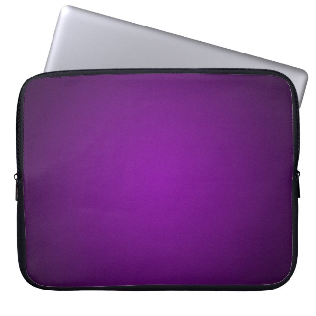 Trendy Purple-Black Grainy Vignette Laptop Sleeve (Front)