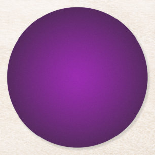 Trendy Purple-Black Grainy Vignette Round Paper Coaster
