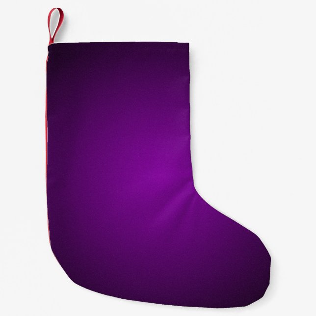 Trendy Purple-Black Grainy Vignette Small Christmas Stocking (Front)