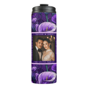 Trendy Purple Calla Lilies Fantasy Elegant Wedding Thermal Tumbler