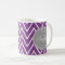 Trendy Purple Chevron Pattern Grey Monogram