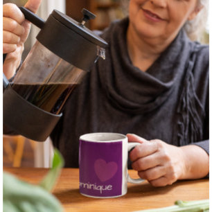 Trendy Purple - Coffee Mug With Heart