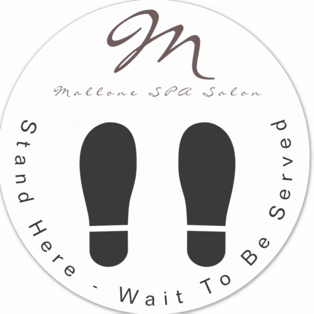 Trendy Purple Glitter SPA Wait Here Floor Sticker (Front)