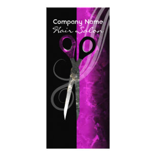 Trendy purple hair salon price list rack card