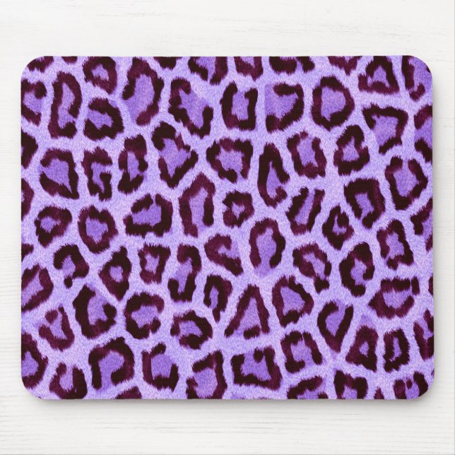 Trendy Purple Leopard Pattern Mouse Mat (Front)