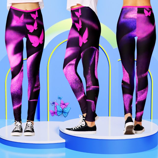 Trendy Purple Lilac Pink Butterfly Women's  Leggings (Creator Uploaded)