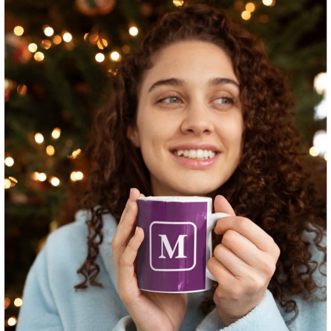 Trendy Purple - Monogram Coffee Mug (Creator Uploaded)
