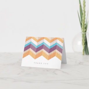 Trendy Purple Orange & Blue Chevron Thank You