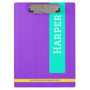 Trendy Purple Personalised Name Clipboard