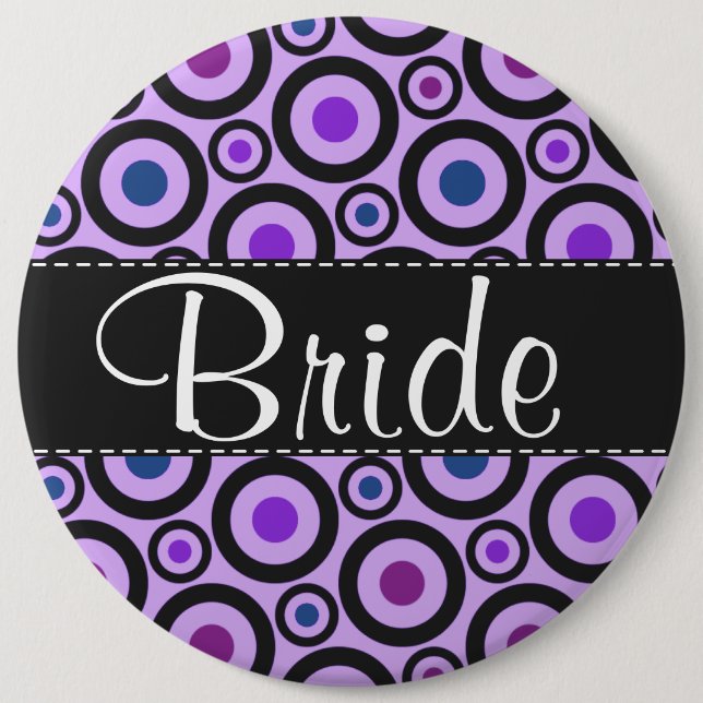 Trendy Purple Polka Dot 6 Cm Round Badge (Front)