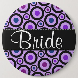 Trendy Purple Polka Dot 6 Cm Round Badge