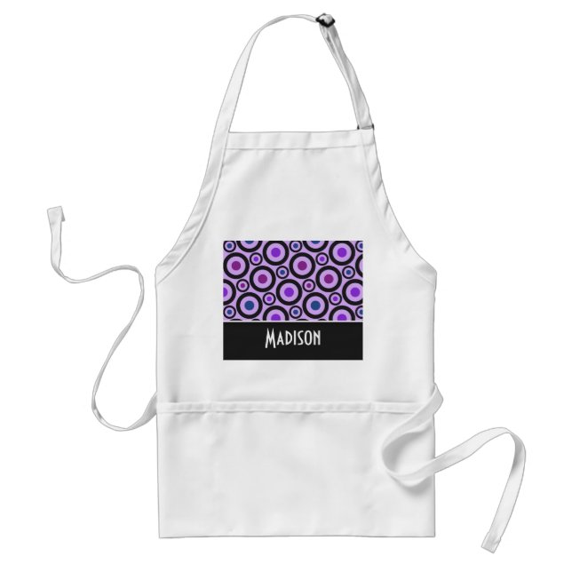 Trendy Purple Polka Dot Standard Apron (Front)