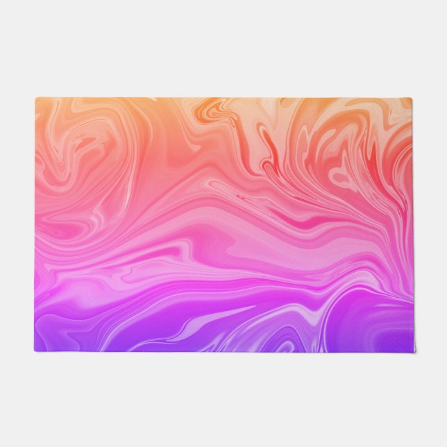 Trendy Purple Red Yellow Abstract  Doormat (Front)