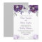 Trendy Purple Silver Floral wedding invite 3963