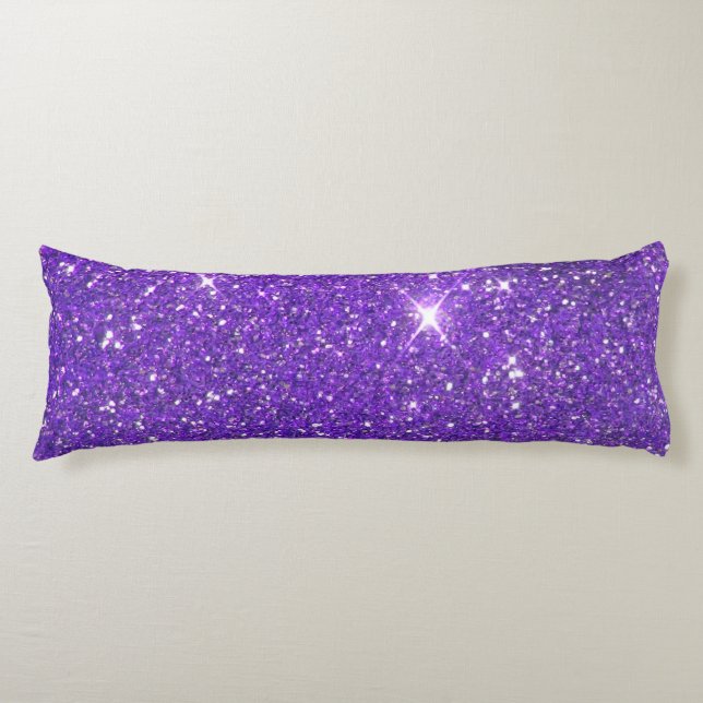 Trendy Purple Sparkling Glitter Glitz Body Cushion (Front)
