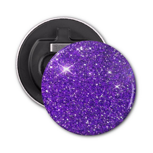 Trendy Purple Sparkling Glitter Glitz Bottle Opener (Front)