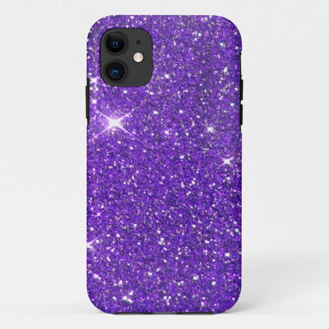 Trendy Purple Sparkling Glitter Glitz Case-Mate iPhone Case (Back)