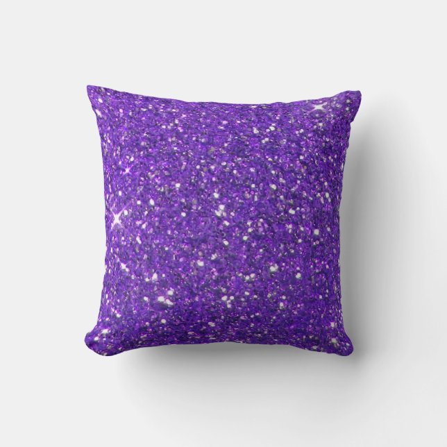 Trendy Purple Sparkling Glitter Glitz Cushion (Front)