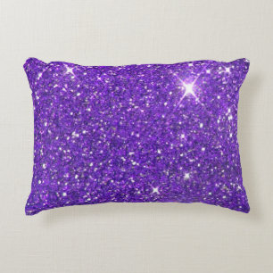 Trendy Purple Sparkling Glitter Glitz Decorative Cushion