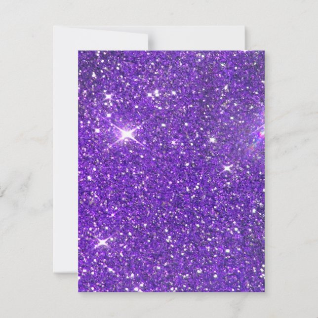 Trendy Purple Sparkling Glitter Glitz Invitation (Front)