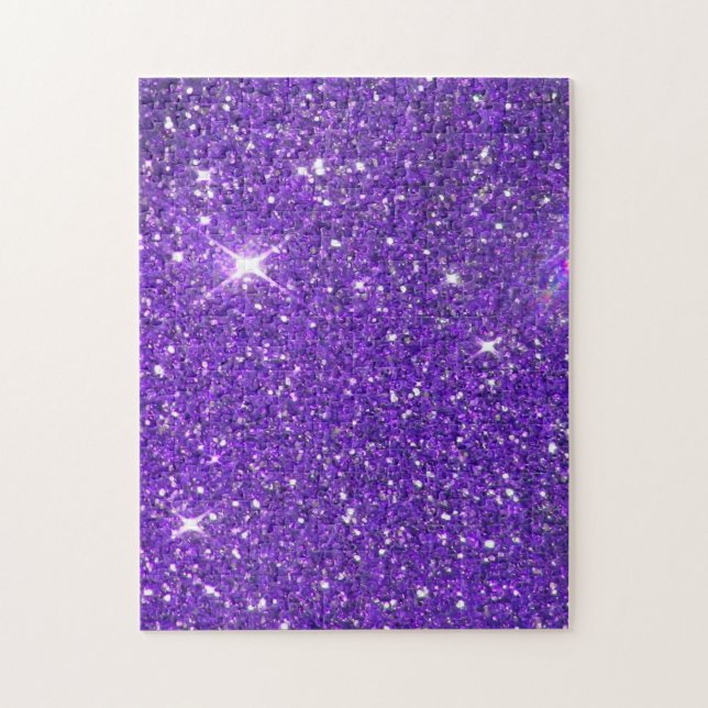 Trendy Purple Sparkling Glitter Glitz Jigsaw Puzzle (Vertical)
