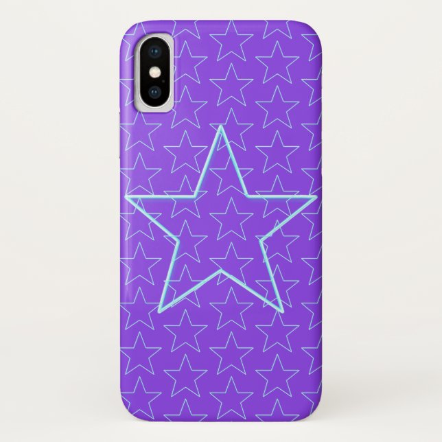 Trendy Purple Star Editable Purple Iphone case (Back)