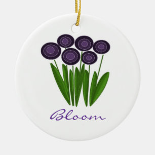Trendy Purples Flower Ceramic Tree Decoration