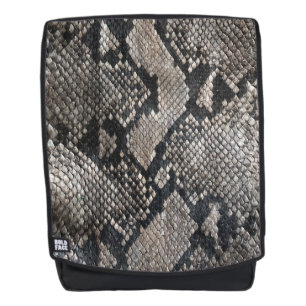 Trendy Python Snake Skin - Rich Elegant Fashion Backpack