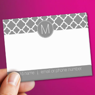 Trendy Quatrefoil Pattern with Custom Monogram Post-it Notes