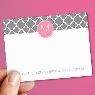 Trendy Quatrefoil Pattern with Custom Monogram Post-it Notes