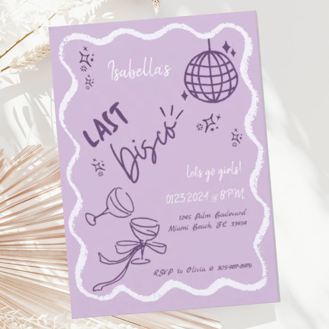 Trendy Quirky Wavy Hand Drawn Bachelorette Party Invitation (Creator Uploaded)