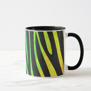 Trendy Rainbow and Black Zebra Animal Print on ele Mug