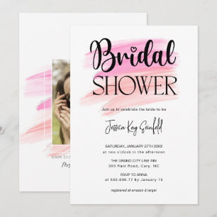 Trendy Rainbow Brush Strokes Bridal Shower Invitation