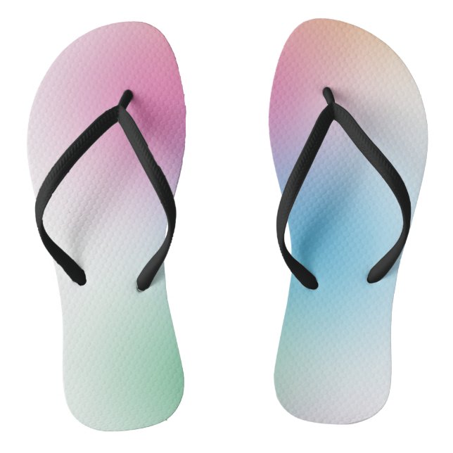 Trendy Rainbow Colours Elegant Pink Red Orange Flip Flops (Footbed)