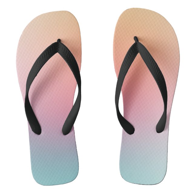 Trendy Rainbow Colours Pink Red Orange Yellow Blue Flip Flops (Footbed)