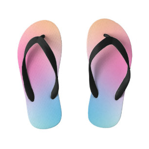 Trendy Rainbow Colours Pink Red Yellow Blue Purple Kid's Flip Flops