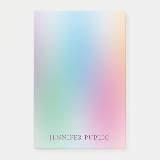 Trendy Rainbow Colours Template Elegant Modern Post-it Notes (Front)