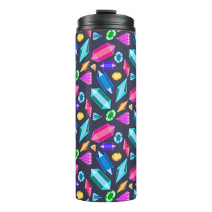 Trendy Rainbow Gems Jewels Pattern Thermal Tumbler