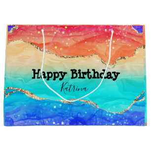 Trendy Rainbow Glitter  Large Gift Bag