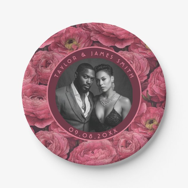 Trendy Ranunculus Plates For Wedding Anniversary G (Front)