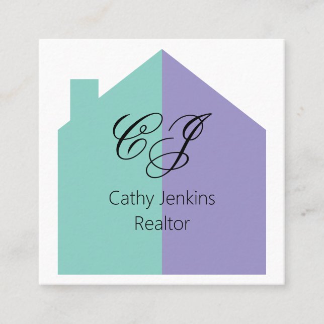 Trendy Realtor Business Cards In Designer Colours (Front)